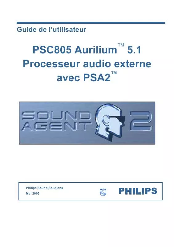 Mode d'emploi PHILIPS PSC805