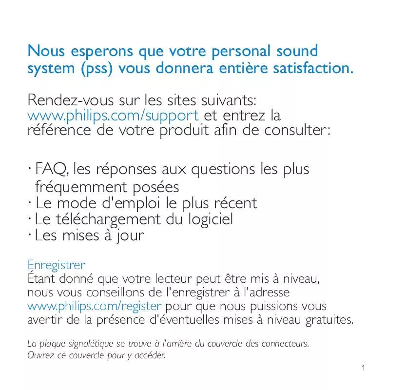 Mode d'emploi PHILIPS PSS110-17B