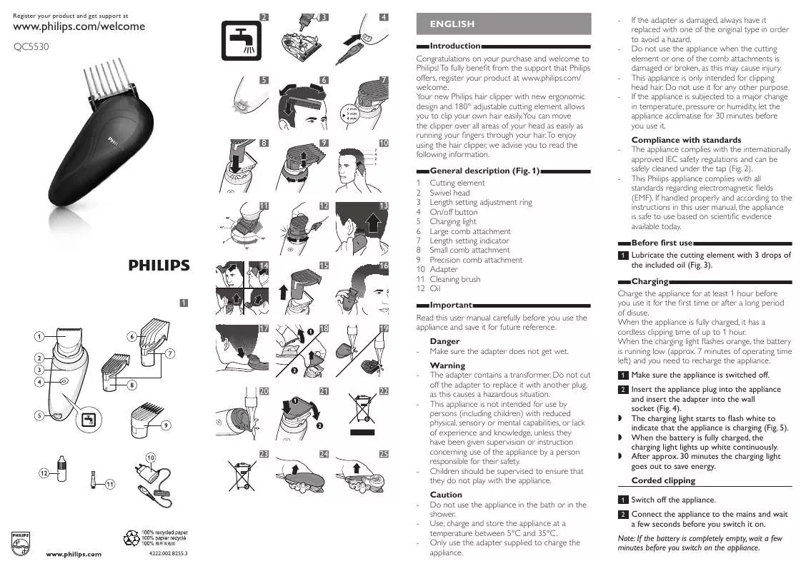 Mode d'emploi PHILIPS QC 5530