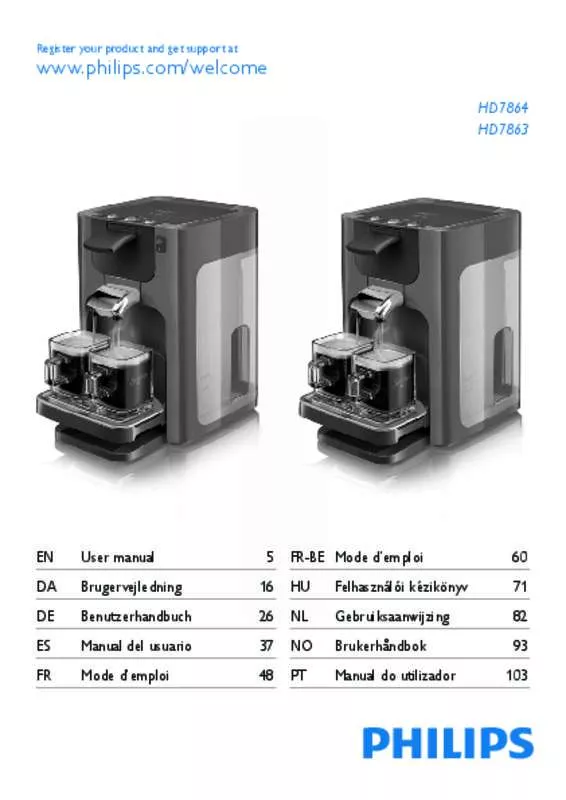 Mode d'emploi PHILIPS QUADRANTE HD7864/11