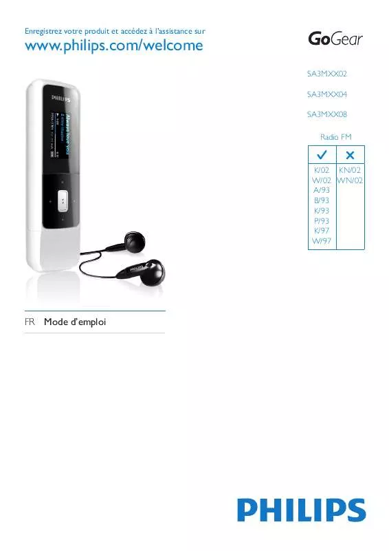 Mode d'emploi PHILIPS SA3MXX04KA