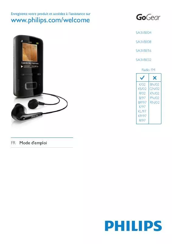 Mode d'emploi PHILIPS SA3VBE08PN