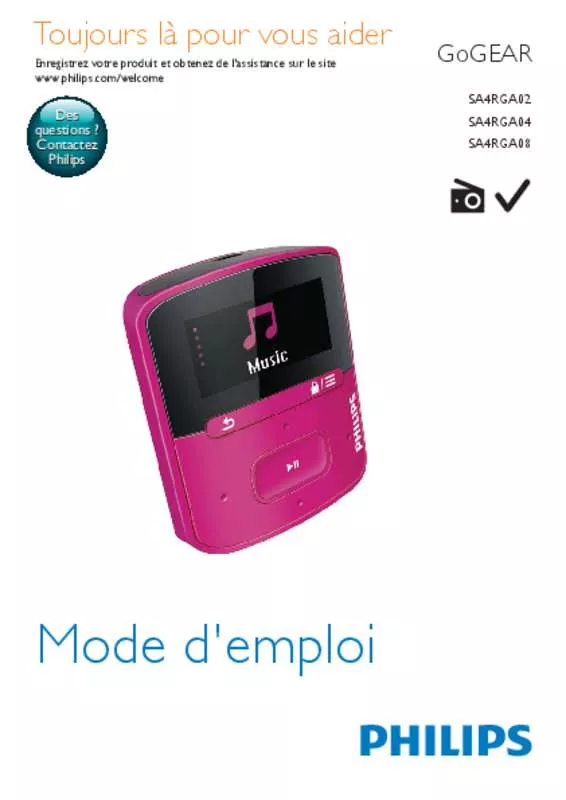 Mode d'emploi PHILIPS SA4RGA02BF