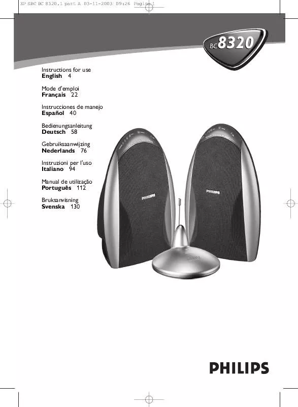 Mode d'emploi PHILIPS SBCBC8320