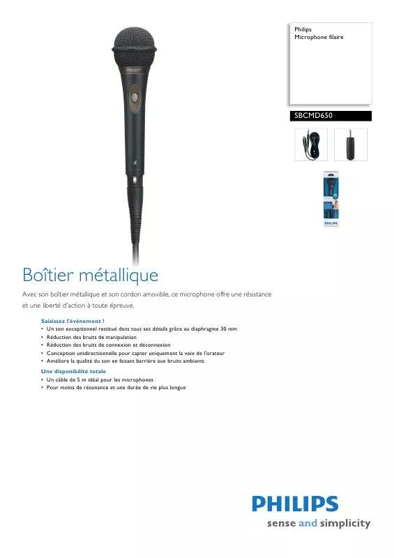 Mode d'emploi PHILIPS SBCMD650