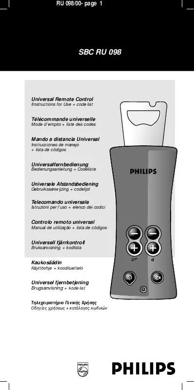 Mode d'emploi PHILIPS SBCRU098/05D