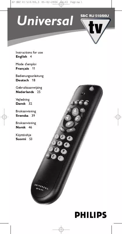 Mode d'emploi PHILIPS SBCRU510-00U