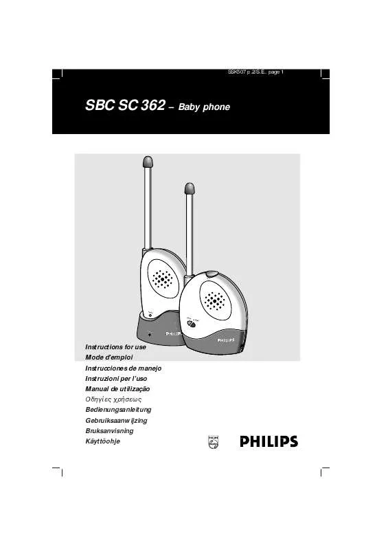 Mode d'emploi PHILIPS SBCSC362/10A