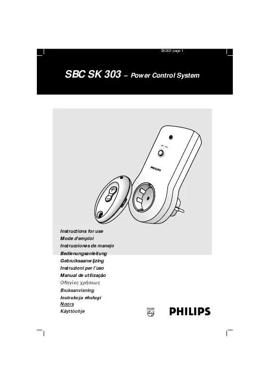 Mode d'emploi PHILIPS SBCSK303