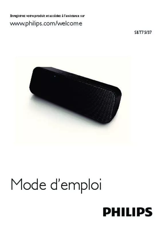 Mode d'emploi PHILIPS SBT75BLK