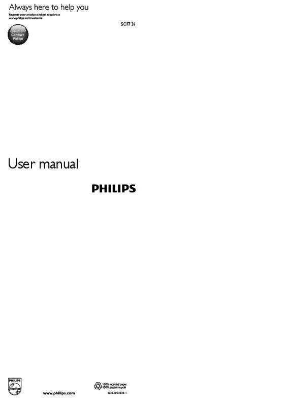 Mode d'emploi PHILIPS SCF736/00