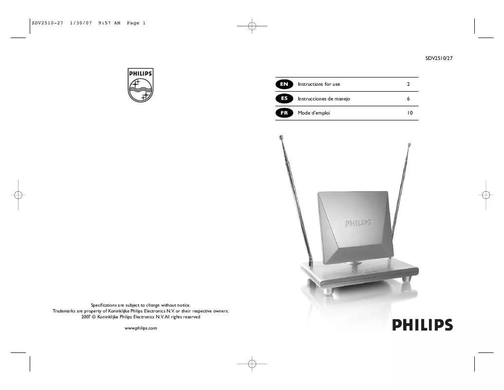 Mode d'emploi PHILIPS SDV2510