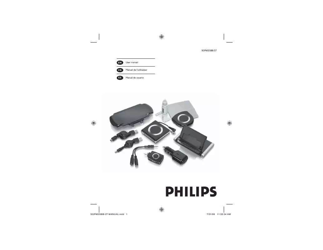 Mode d'emploi PHILIPS SGP6025BB