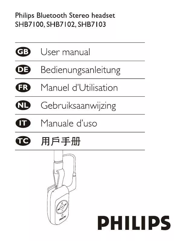 Mode d'emploi PHILIPS SHB7102