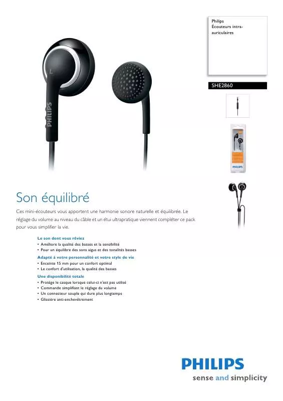 Mode d'emploi PHILIPS SHE2860