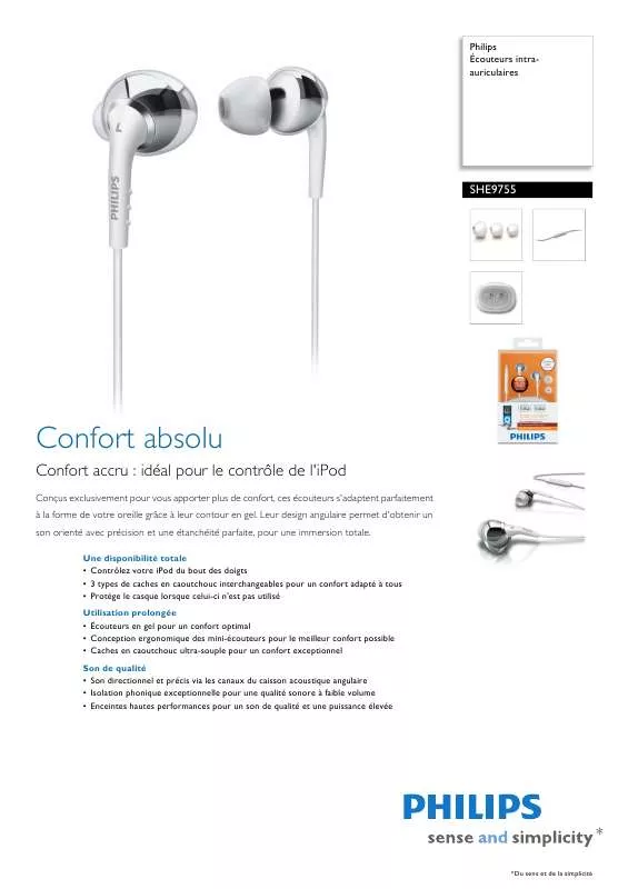 Mode d'emploi PHILIPS SHE9755