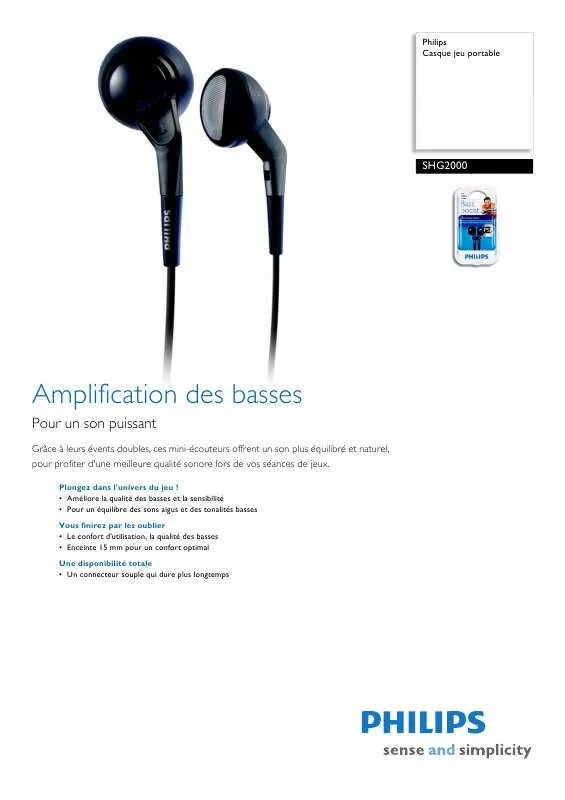 Mode d'emploi PHILIPS SHG-2000