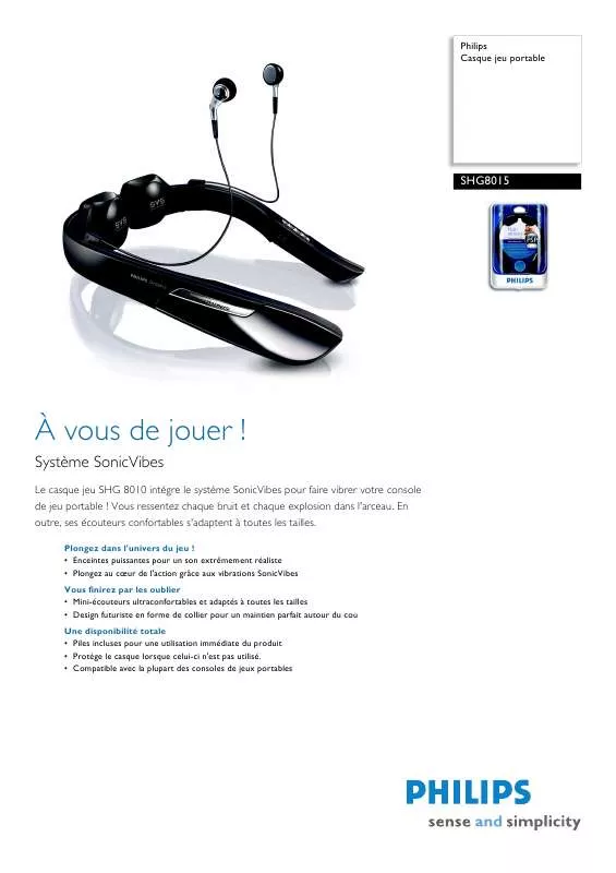 Mode d'emploi PHILIPS SHG-8015