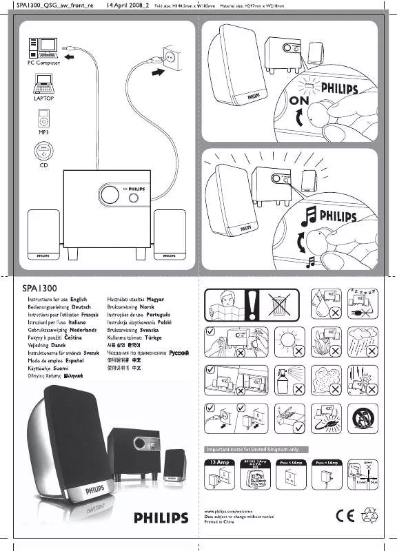 Mode d'emploi PHILIPS SPA 1300