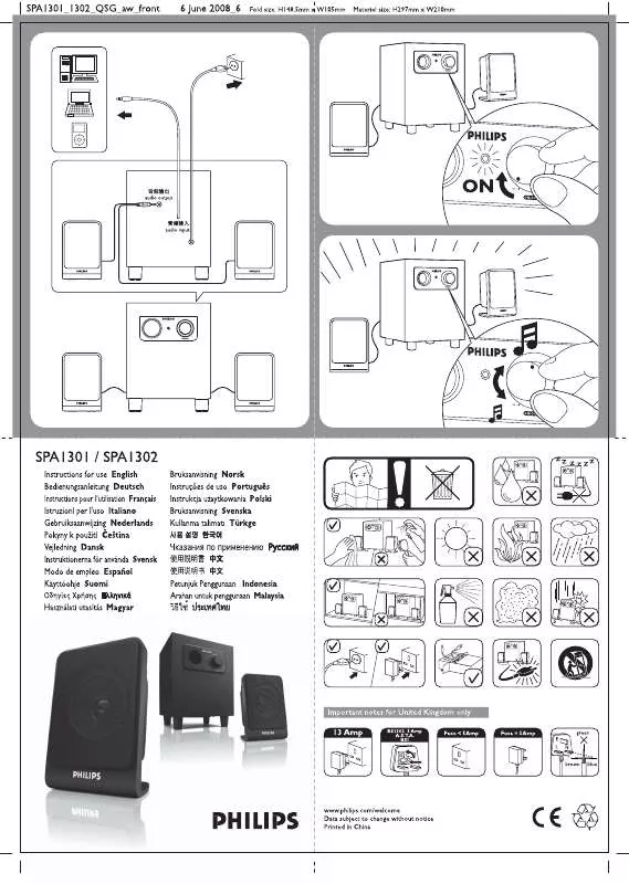 Mode d'emploi PHILIPS SPA 1302