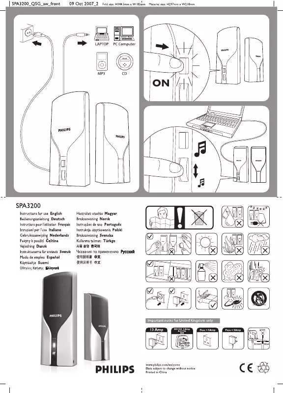 Mode d'emploi PHILIPS SPA 3200