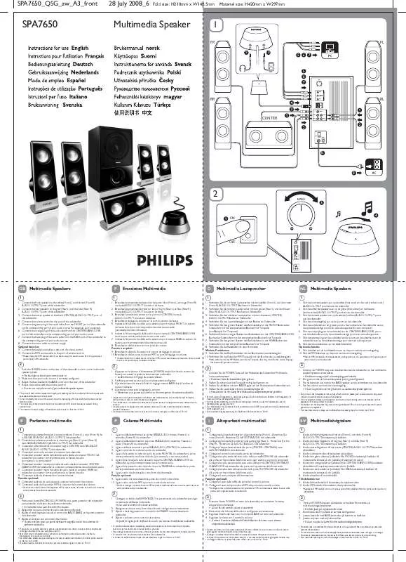 Mode d'emploi PHILIPS SPA7650