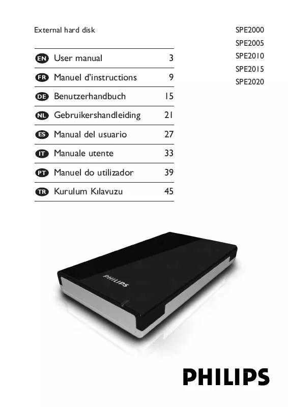 Mode d'emploi PHILIPS SPE2020CC