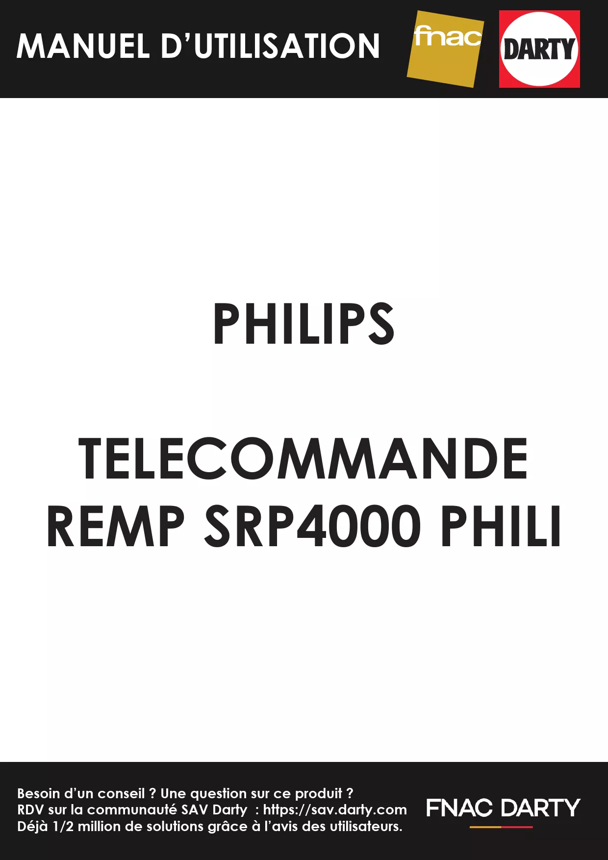 Mode d'emploi PHILIPS SRP4000