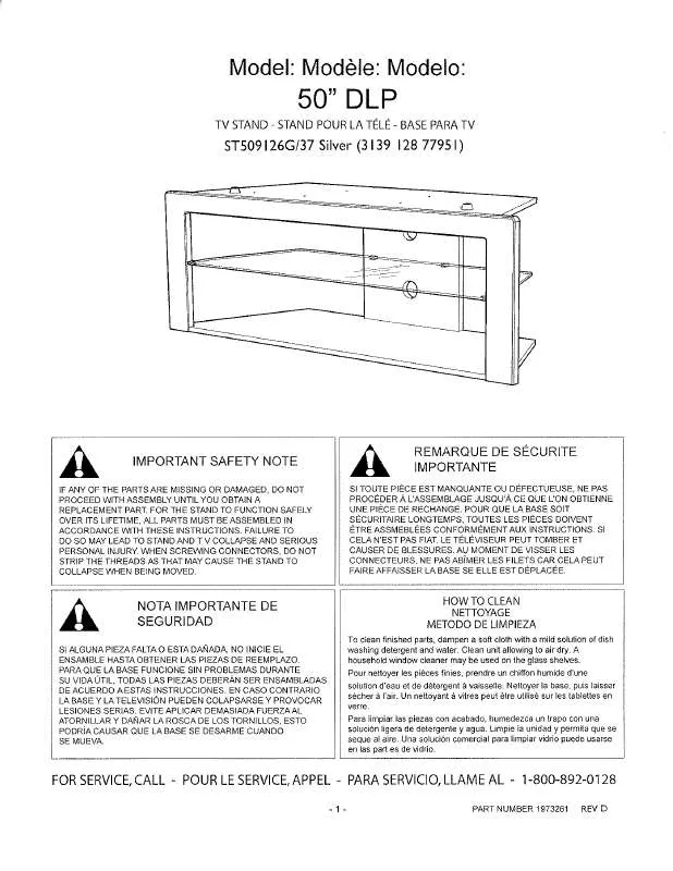 Mode d'emploi PHILIPS ST509126G