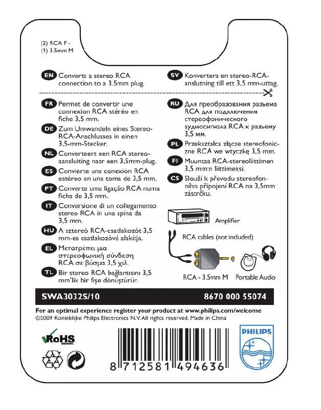 Mode d'emploi PHILIPS SWA3032S