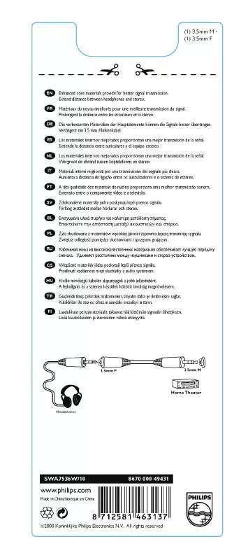 Mode d'emploi PHILIPS SWA7536W