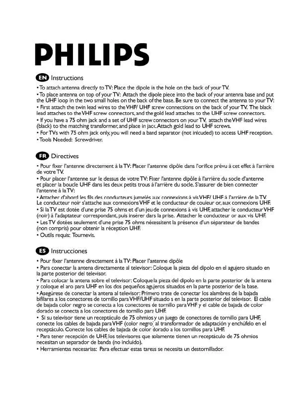 Mode d'emploi PHILIPS US2-MANT110