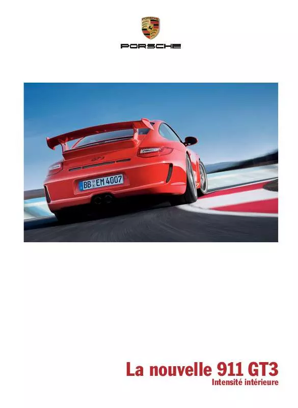 Mode d'emploi PORSCHE 911 GT3