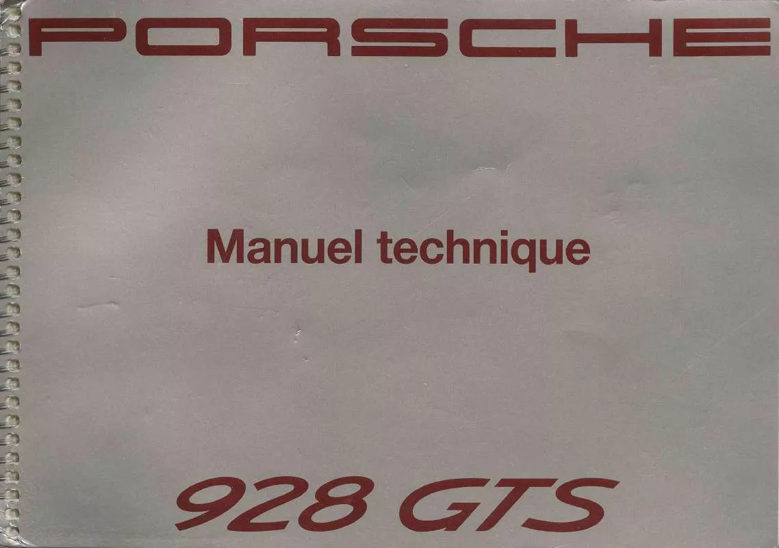 Mode d'emploi PORSCHE 928 GTS