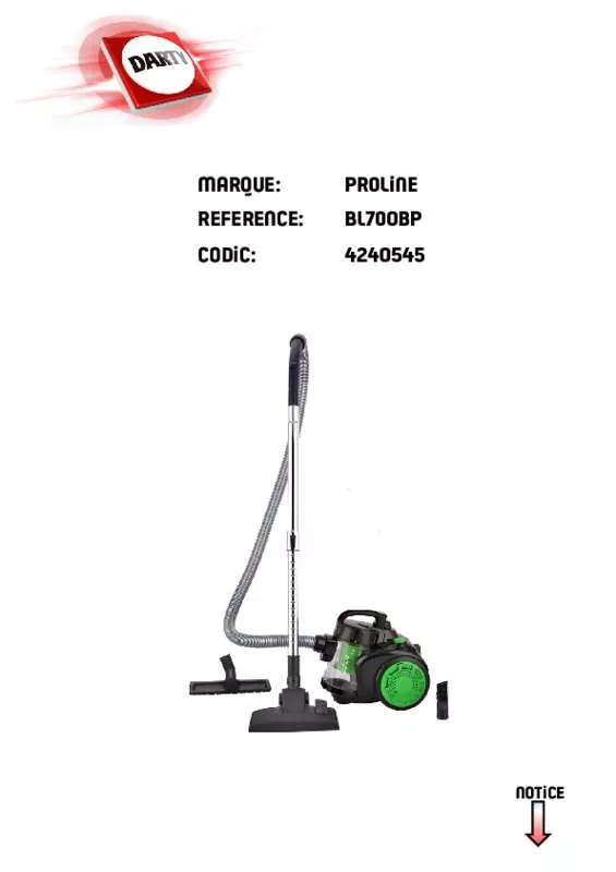 Mode d'emploi PROLINE BL700BP