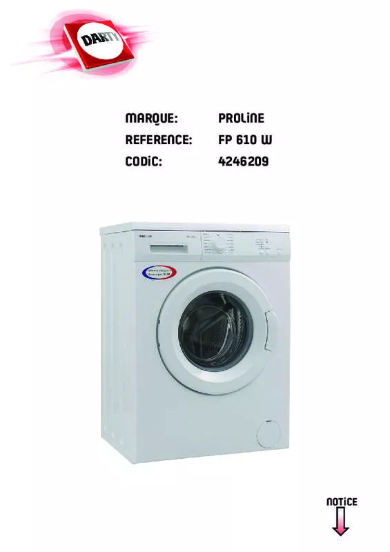 Mode d'emploi PROLINE FP 610 W AVIS