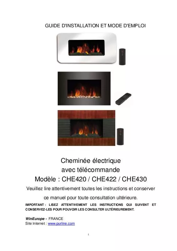 Mode d'emploi PUR LINE CHE 422