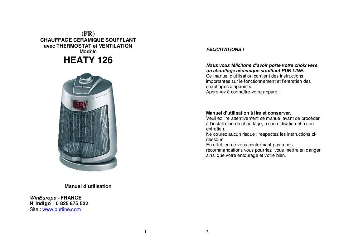 Mode d'emploi PUR LINE HEATY 126