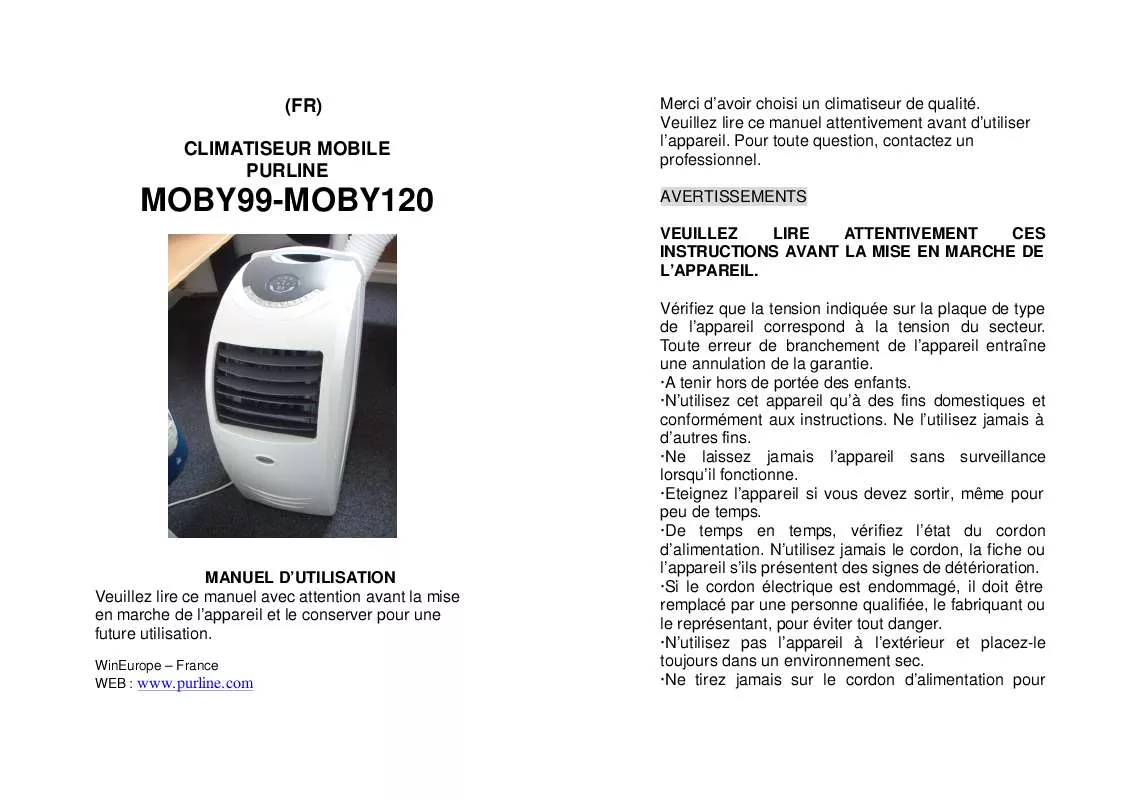 Mode d'emploi PUR LINE MOBY 99