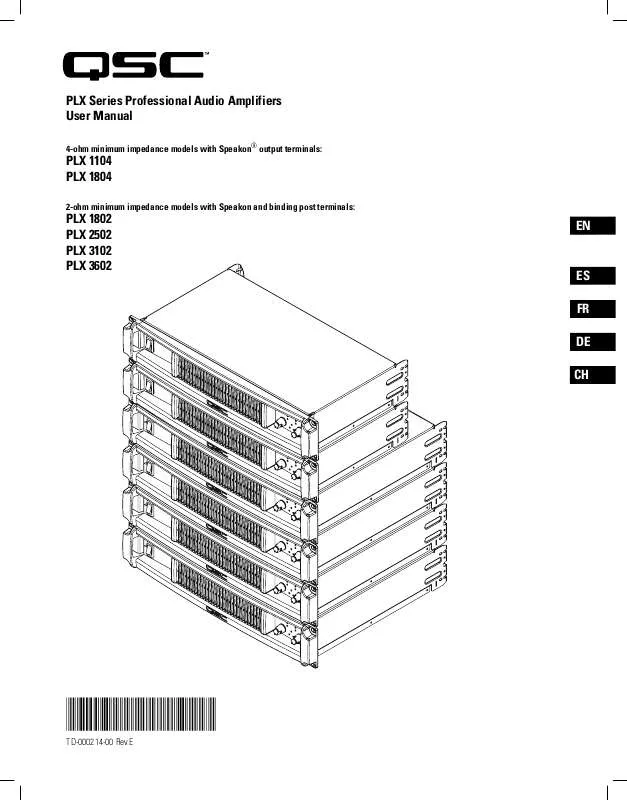 Mode d'emploi QSC AUDIO PLX 3102