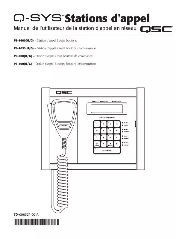 Mode d'emploi QSC AUDIO PS-1600G