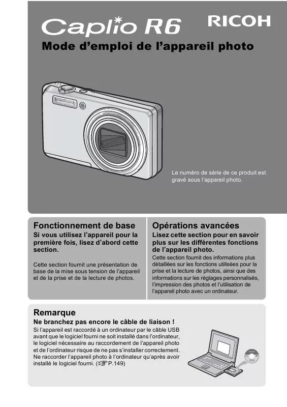 Mode d'emploi RICOH CAPLIO R6