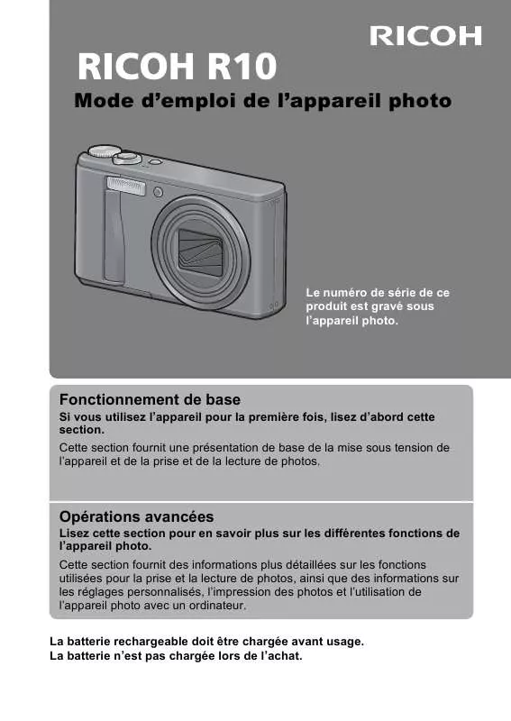 Mode d'emploi RICOH R10