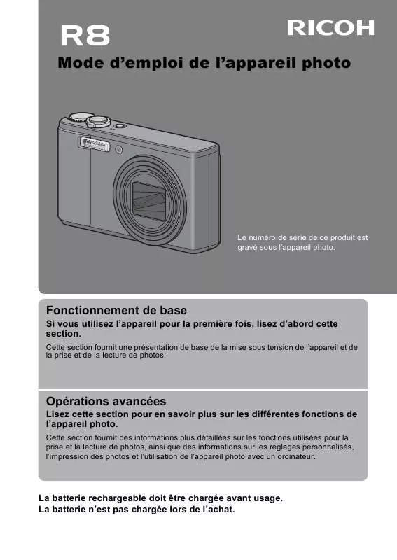 Mode d'emploi RICOH R8