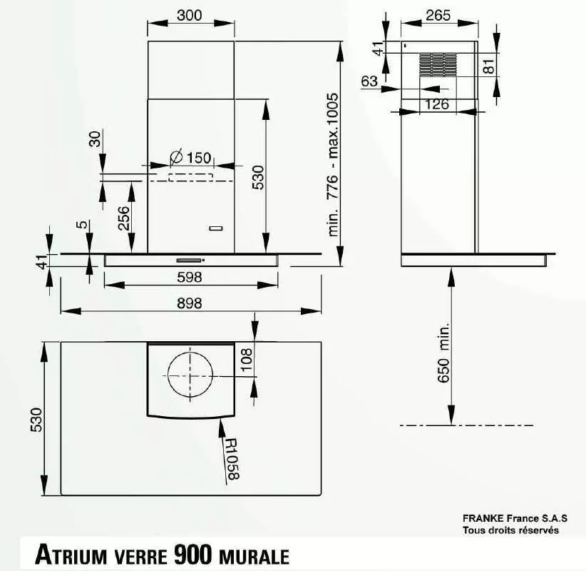 Mode d'emploi ROBLIN ATRIUM VERRE 900 MURALE