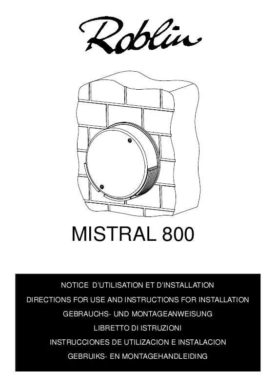 Mode d'emploi ROBLIN MISTRAL 800