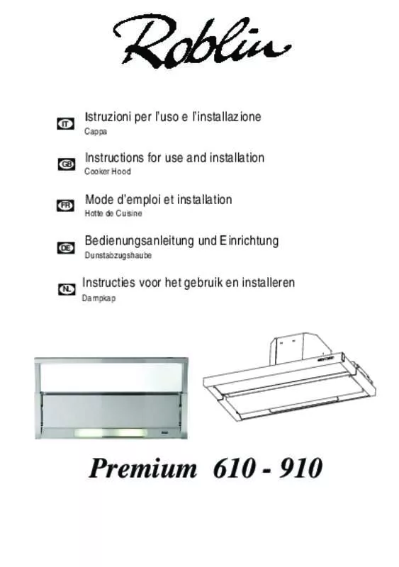 Mode d'emploi ROBLIN PREMIUM 910 6103106