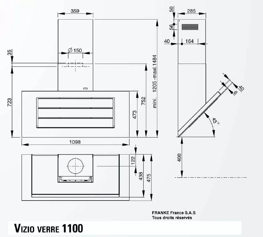 Mode d'emploi ROBLIN VIZIO VERRE 1100