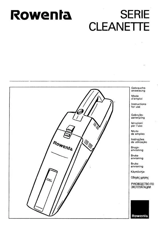 Mode d'emploi ROWENTA AC 121 CLEANETTE