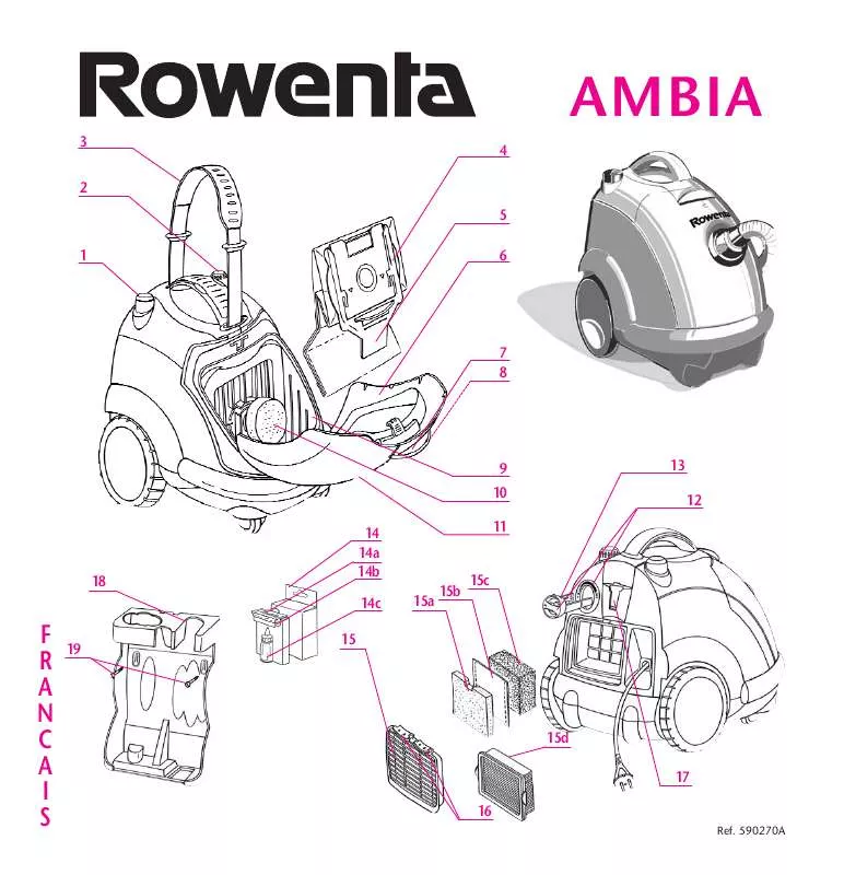 Mode d'emploi ROWENTA ASPIRATEUR AMBIA